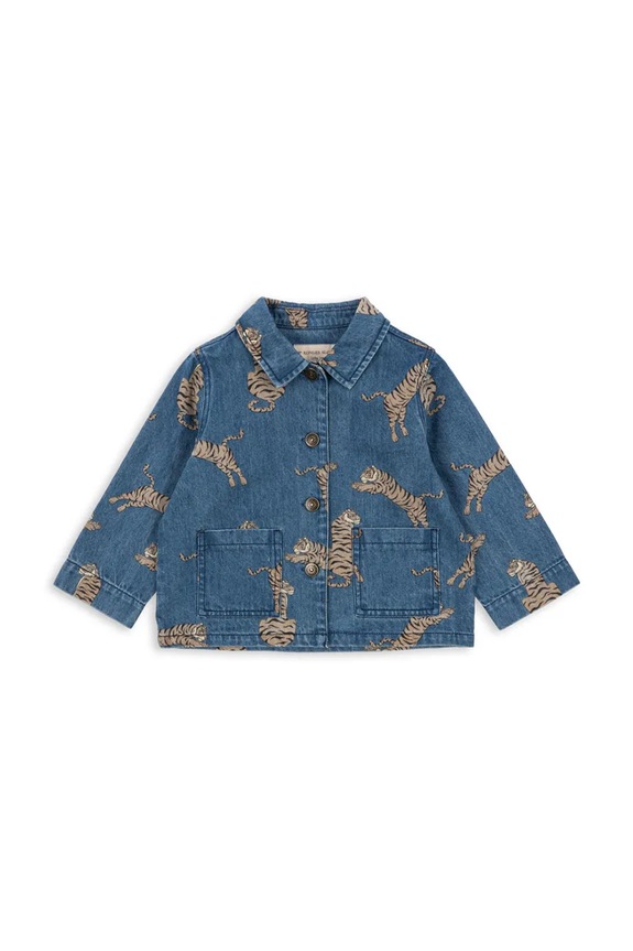 Konges Sløjd gyerek pamut farmerdzseki MAGOT JACKET GOTS nem bélelt sötétkék KS103886.9BYA