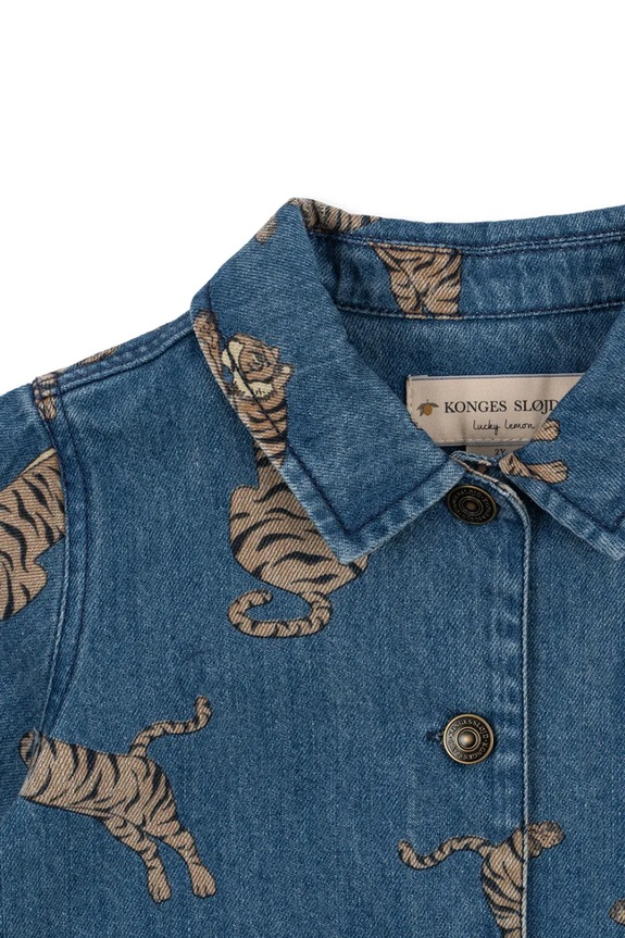 Fiú Konges Sløjd gyerek pamut farmerdzseki MAGOT JACKET GOTS KS103886.9BYA sötétkék