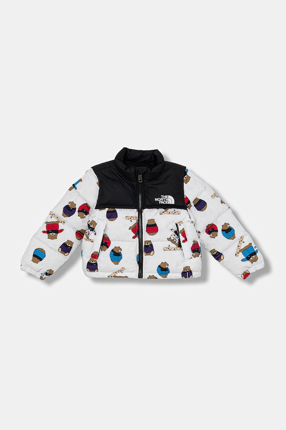 Detská páperová bunda The North Face KID 1996 RETRO NUPTSE JACKET -PRINT zateplené biela NF0A8E842LP1