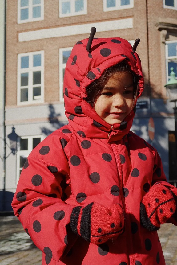 Dětská nepromokavá bunda Konges Sløjd NUKA LADYBUG JACKET GRS s podšívkou červená KS103524.9BYA