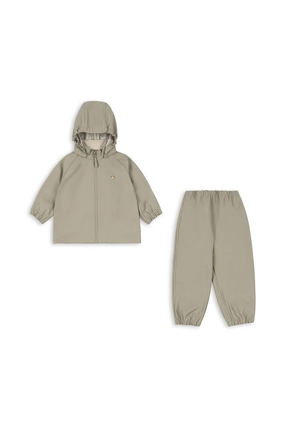 Παιδικό σετ Konges Sløjd PLAINY RAIN SET KS103525.9BYA πράσινο AW25