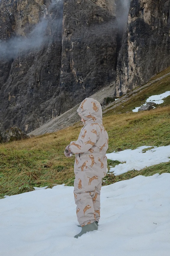 Konges Sløjd salopetă copii NOHR SNOWSUIT PRINT cu captuseala verde KS103517.9BYA