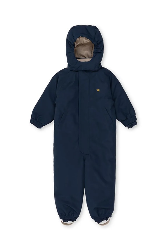 Dječji kombinezon Konges Sløjd NOHR SNOWSUIT SOLID s kapuljačom mornarsko plava KS103518.9BYA