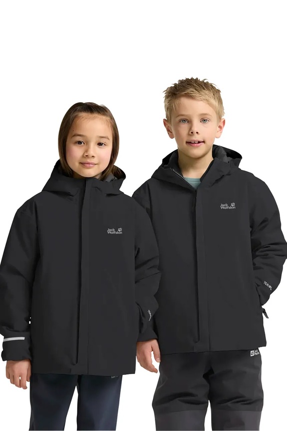 Bunda Jack Wolfskin FLOWLINE SKI JKT KIDS s podšívkou černá A65317.116.152