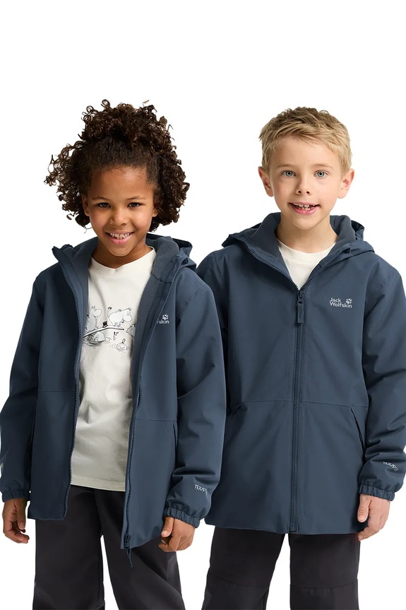 Куртка Jack Wolfskin SNOW DAYS JKT KIDS з капюшоном темно-синій A65320.92.152