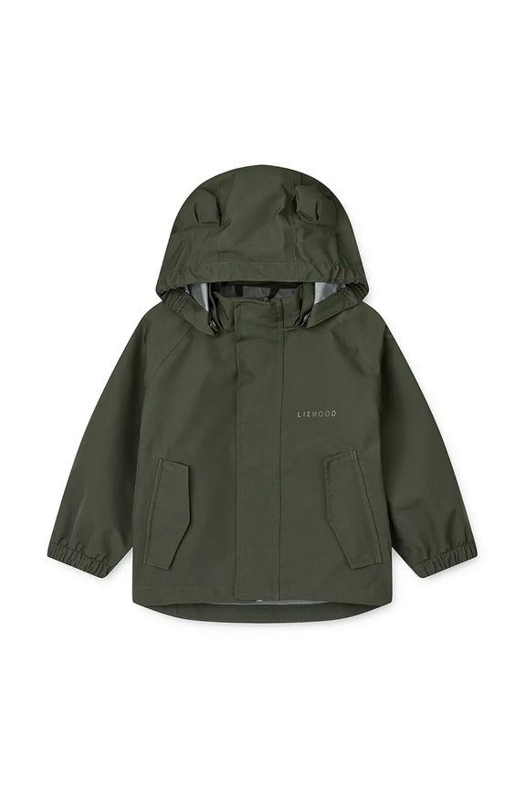 Chłopiec Liewood kurtka i spodnie niemowlęce Manu Rainwear Set LW19910.9BYA zielony