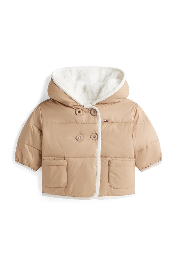 Tommy Hilfiger kétoldalas baba kabát enyhén szigetelt fehér KN0KN02064.9BYA