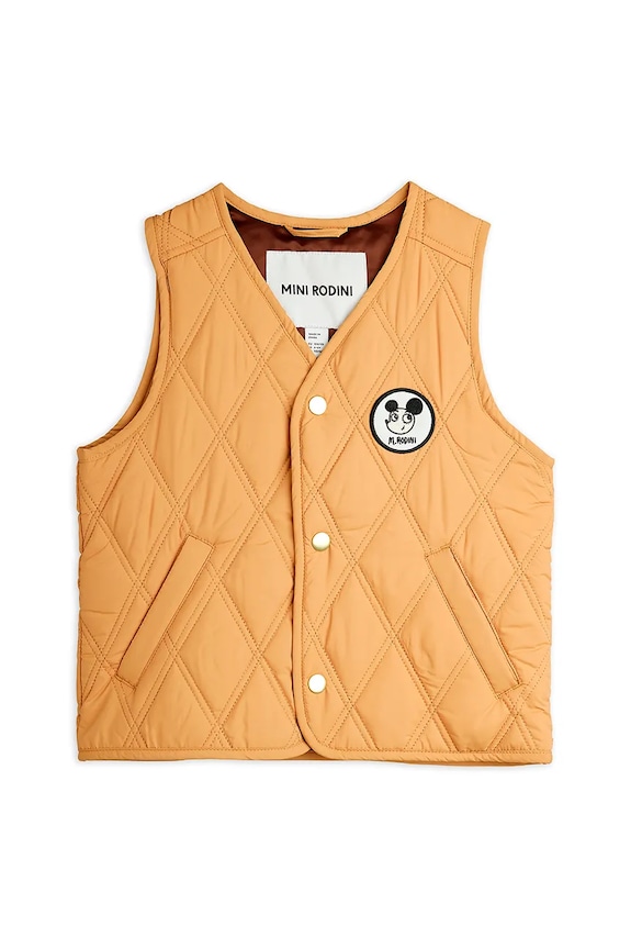 Mini Rodini bezrękawnik dziecięcy Ritzratz 25710105 beżowy AW25
