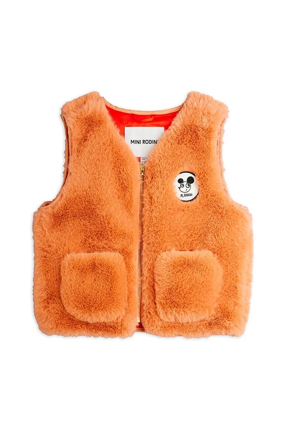 Mini Rodini bezrękawnik dziecięcy Ritzratz 25710108 pomarańczowy AW25