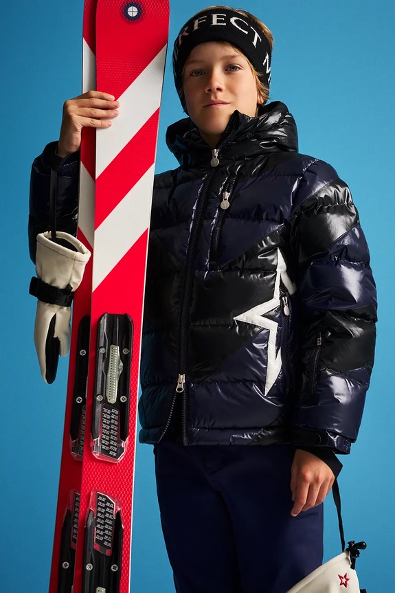 Dječja pernata skijaška jakna Perfect Moment super mojo jacket mornarsko plava K6000013