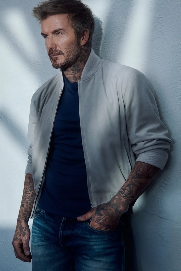 BOSS kurtka bomber zamszowa BECKHAM X BOSS nieocieplane beżowy 50549074