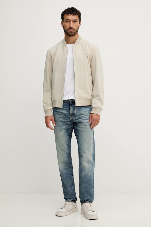 Odzież BOSS kurtka bomber zamszowa BECKHAM X BOSS 50549074 beżowy
