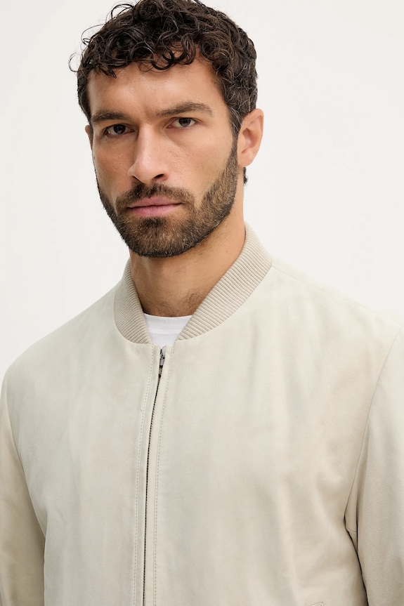 BOSS kurtka bomber zamszowa BECKHAM X BOSS 50549074 beżowy