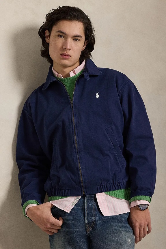 Polo Ralph Lauren giacca corta da uomo in cotone 710961929 blu navy