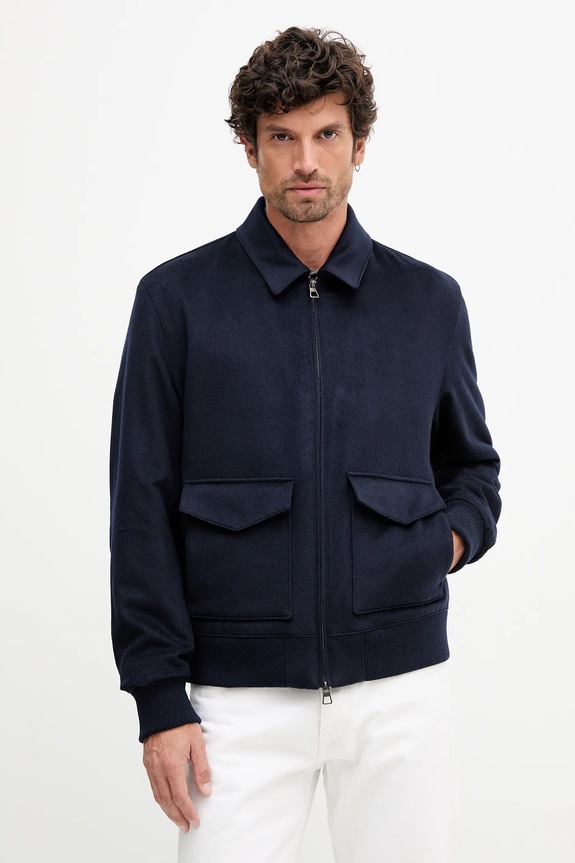 Vunena jakna BOSS BECKHAM X BOSS mornarsko plava 50555817