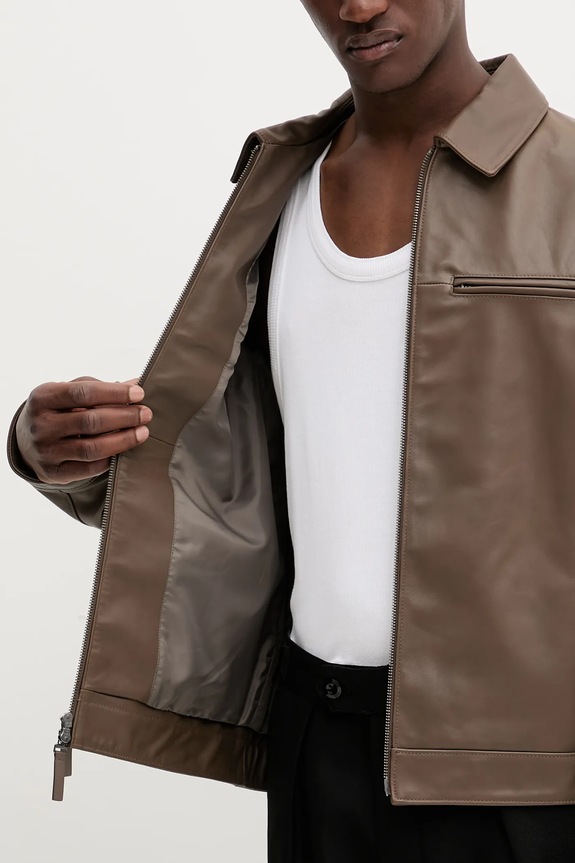 Kožená bunda Calvin Klein LV04LB901G