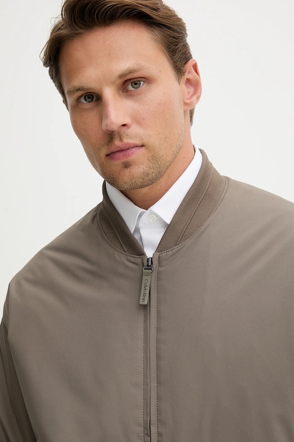 Μπουφάν bomber Calvin Klein LV04LC513G καφέ