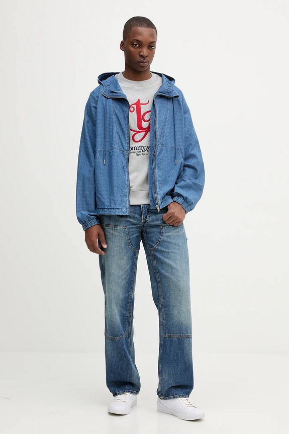 Rifľová bunda Tommy Jeans DM0DM21243 tmavomodrá AW25
