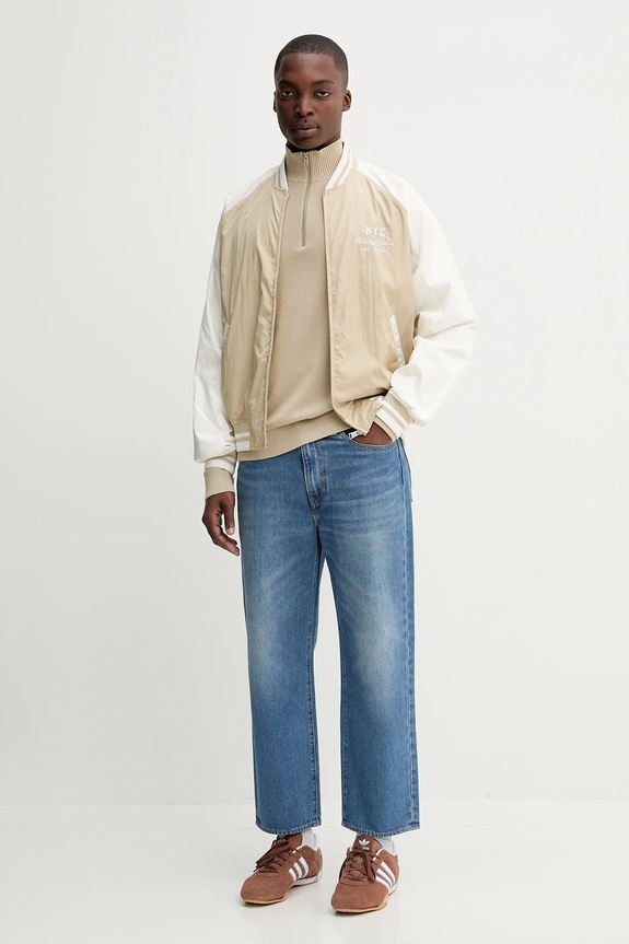 Tommy Jeans kurtka bomber DM0DM21668 beżowy AW25