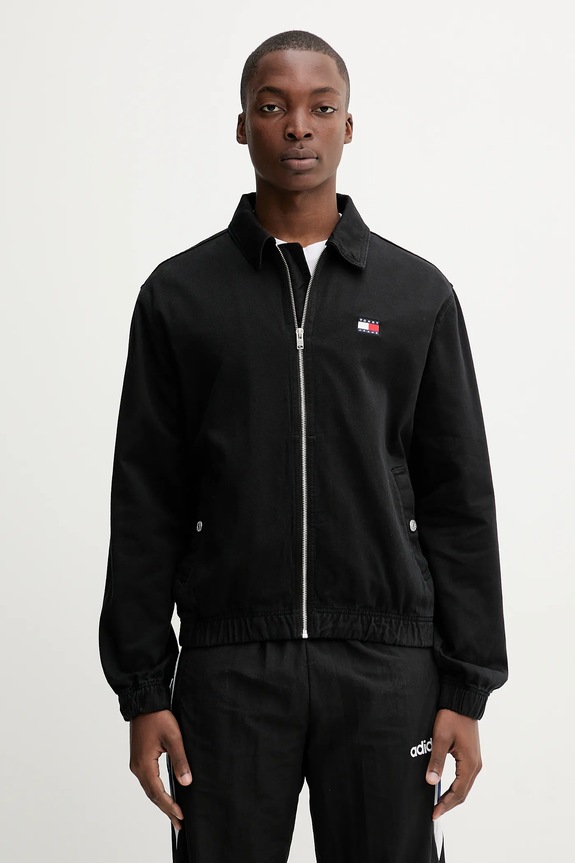 Tommy Jeans geacă jeans necaptusit negru DM0DM21930