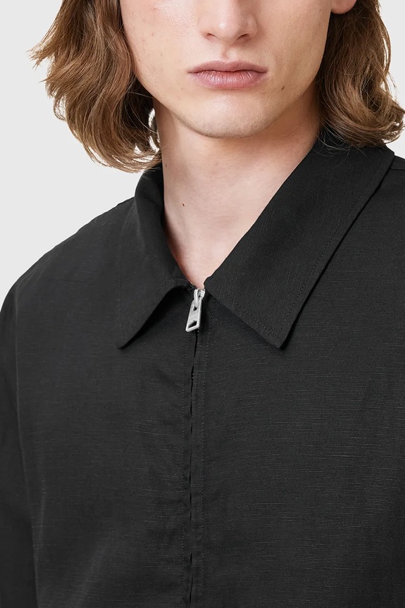 Bunda se lněnou směsí AllSaints BRADNER M023OC černá AW25