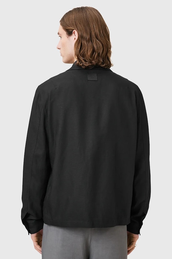Bunda se lněnou směsí AllSaints BRADNER M023OC černá