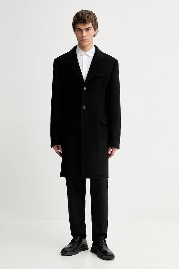 Παλτό με προσθήκη μαλλιού Filippa K χωρίς μόνωση μαύρο 31659.FK