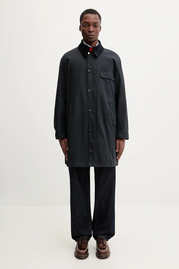 Pamučna jakna Barbour x Paul Smith Beeston Wax bez tople podstave mornarsko plava MWX2514NY51