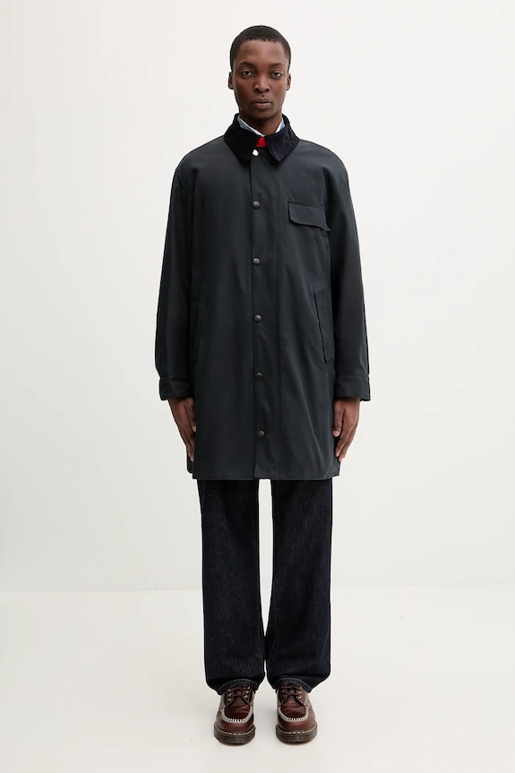 Pamučna jakna Barbour x Paul Smith Beeston Wax bez tople podstave mornarsko plava MWX2514NY51