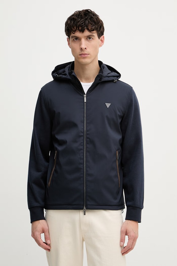 Guess geacă cu captuseala bleumarin M4YL27.WEDJ0