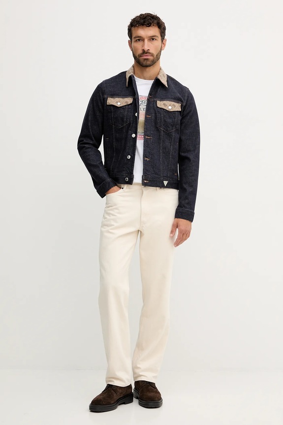 Guess geacă jeans DILLON M5YXN1.D5QC2 bleumarin AW25