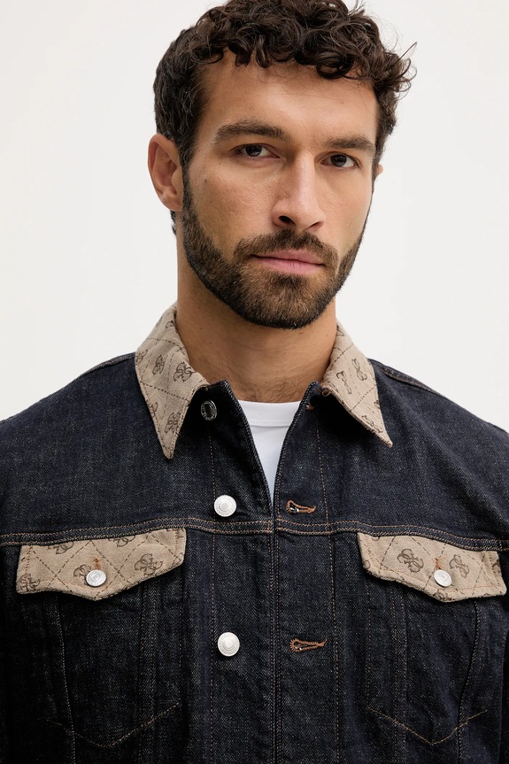 Guess geacă jeans DILLON bleumarin M5YXN1.D5QC2