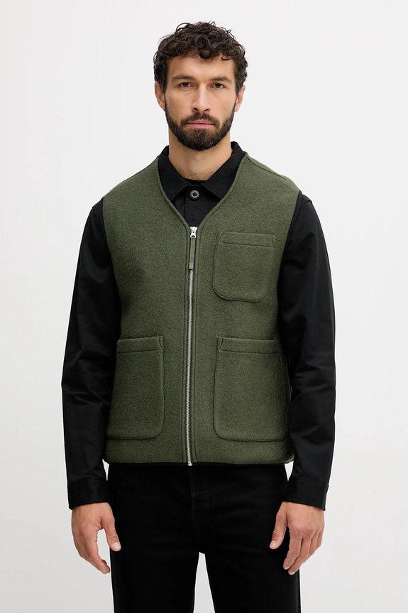 United Colors of Benetton gilet con lana non isolato verde 24RDUJ00R