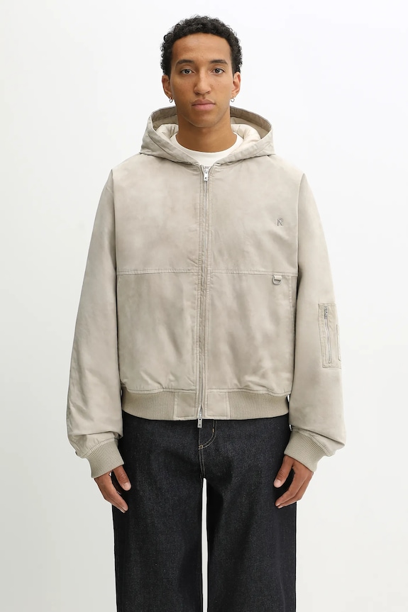 Represent giacca Hooded Bomber (Washed) isolamento sintetico beige MLM100127