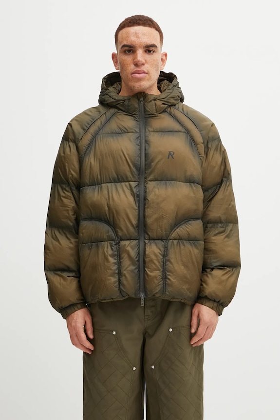 Represent kurtka Translucent Hooded Puffer pozostałe zielony MLM100120