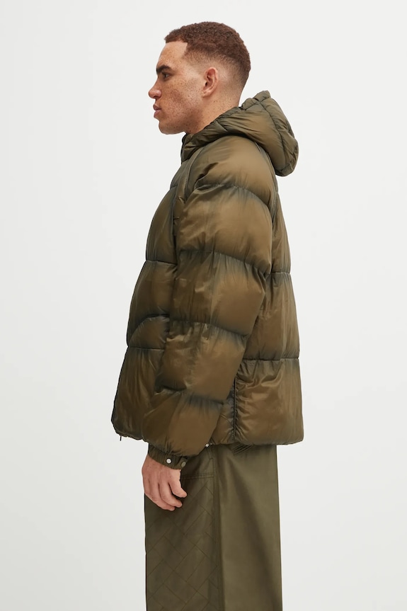 Represent kurtka Translucent Hooded Puffer MLM100120 zielony AW25