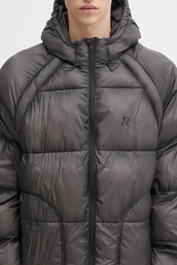 Represent kurtka Translucent Hooded Puffer czarny MLM100120
