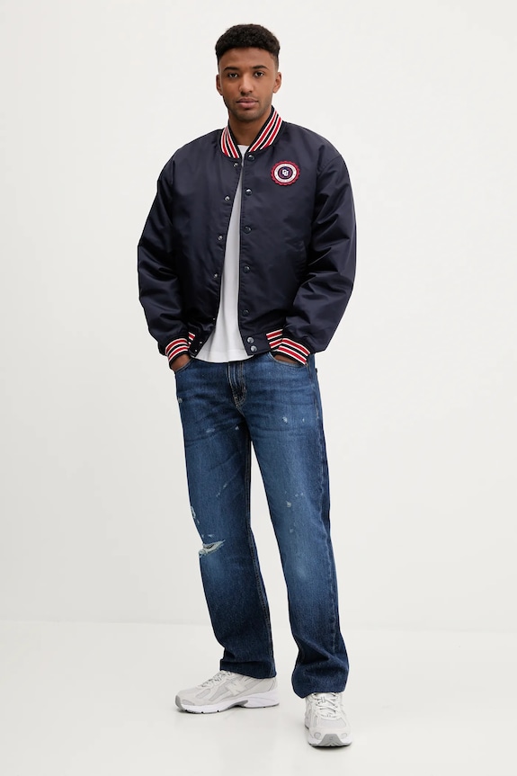 Guess Jeans kurtka bomber M5YL15.WHAA2 granatowy AW25