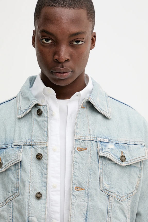 Τζιν μπουφάν Guess Jeans μπλε M5YN38.D5M5A