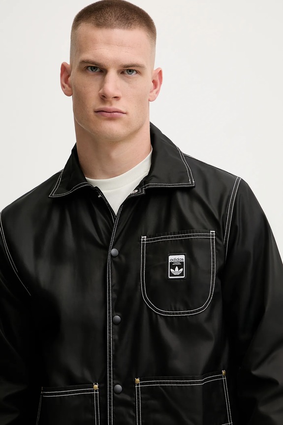 adidas Originals rövid kabát Graphic Reg Jkt fekete JW0174