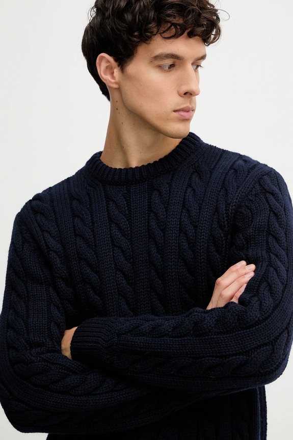 Vuneni pulover Bally mornarsko plava MKN07V