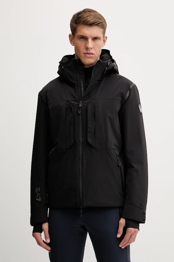 EA7 Emporio Armani kurtka narciarska sporty zimowe czarny AF13887.7M000450