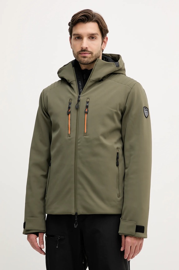 Lyžiarska bunda EA7 Emporio Armani zimný šport zelená AF13891.7M000462
