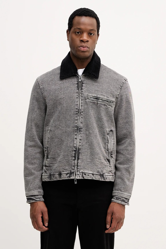 Armani Exchange geacă jeans cu captuseala gri XM001918.AF18827