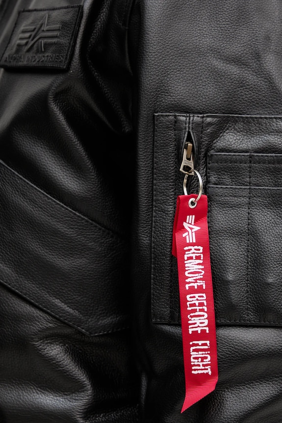 Alpha Industries leather jacket black 100109.03