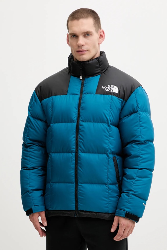 Páperová bunda The North Face Lhotse zateplené modrá NF0A3Y23BSI1