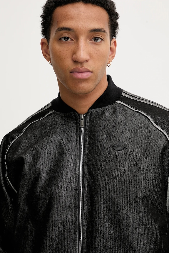 adidas Originals jachetă bomber din denim Denim Jkt negru JY2796