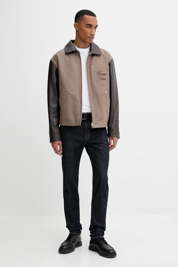 Vlnená bunda Kenzo FF68BL1519OH hnedá AW25