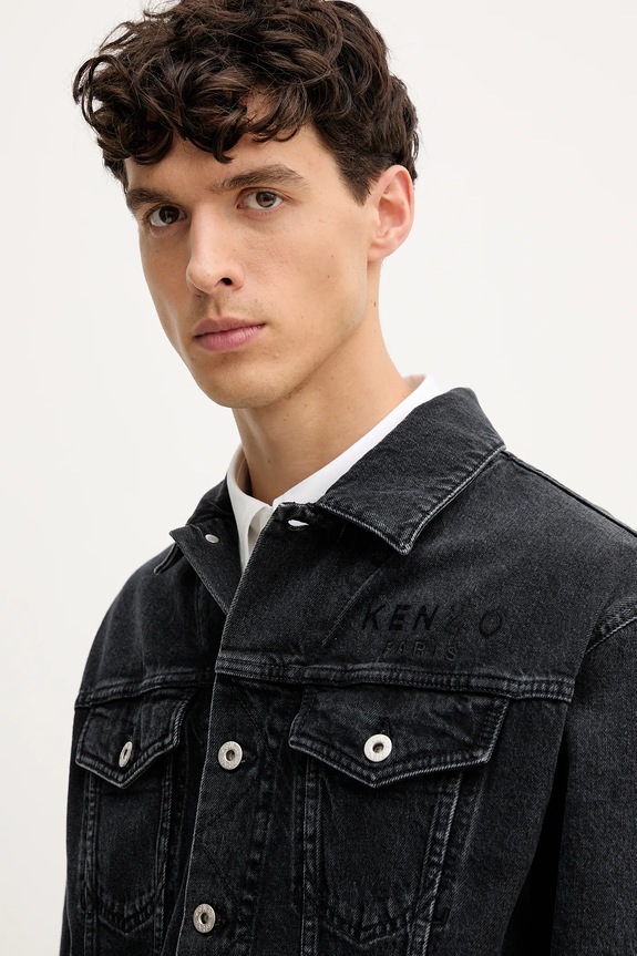 Kenzo kurtka jeansowa czarny FF65DV3026C4