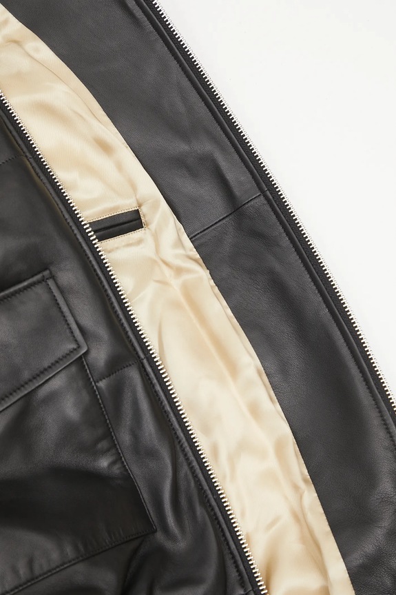 Drôle de Monsieur leather jacket Le Blouson Cuir PERM.CT109.LH001 black